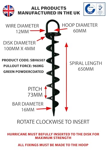 HURRICANE 650MM GROUND ANCHOR FOR MARQUEES CIRCUS TENTS GRANDSTAND SEATING STAGING