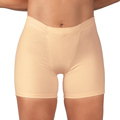Underworks Vulvar Varicosity and Prolapse Support Boy-Leg Brief with Groin Compression Bands - Beige...