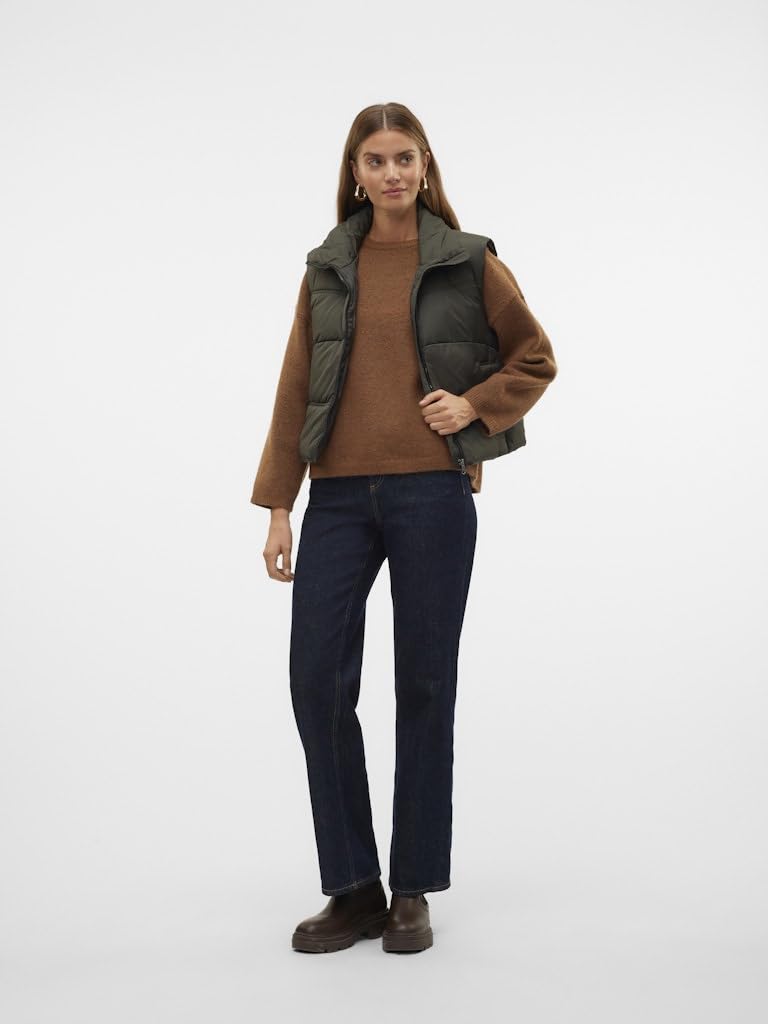 VERO MODA Vmklea Noos - Pantaloni Corti Gilet trapuntato Donna (Pacco da 1)