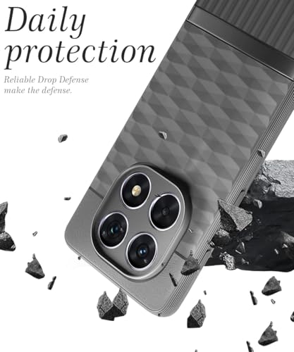 Image of WOW IMAGINE Back Cover for Redmi Note 14 Pro 5G | Poco X7 5G with Hexa Cube Design | Ultra Slim Soft Rubberised Case | Inner Velvet Fabric | Silicone Flexible Mobile Case | Camera Protection - Grey