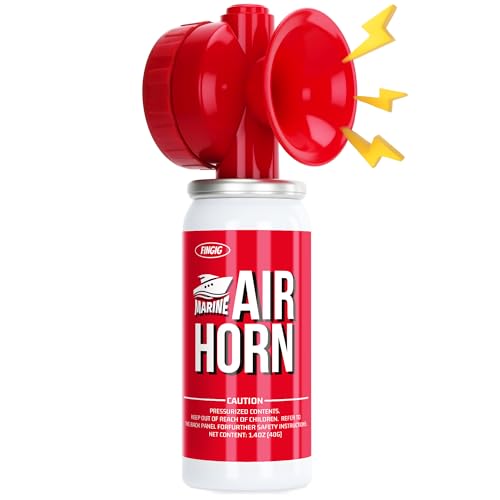 Image of Fingig 1.4oz boat Air horn, Loud Mini Safety Air Horn Can, Sports Event Starting Horn, Mini Small Compressed Blow Fog Bear Air Horn, Celebrate Victory(Red)