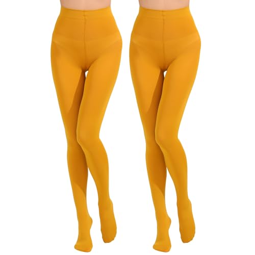 Image of Paralinda 2 Pairs Women's Solid Color Tights 80D, Soft Opaque Microfiber Tights