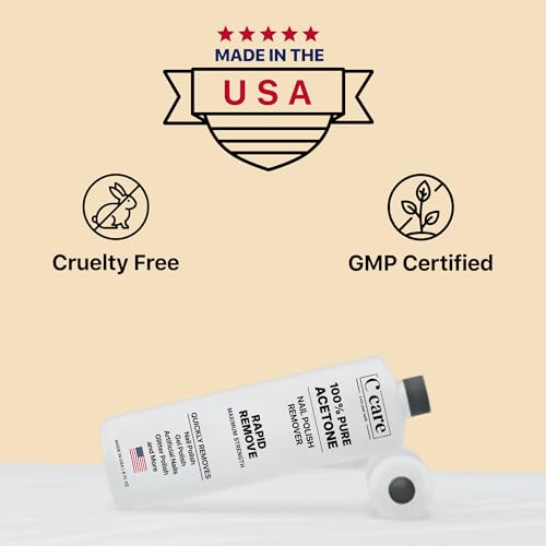 100% Pure Acetone Nail Polish Remover | Professional Quality | Easy To Use | Rapidly Removes Natural, Gel, Acrylic, shellac, and Glitter Nails | 8 Fl oz