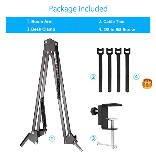 For Hyperx Quadcast Boom Arm, Boom Scissor Arm For Hyperx Quadcast S, Professional Adjustable Mic Desk Mount Stand, Compatible With Rgb Usb Condenser Microphone Hyperx Solocast By Yuzuhome. #TOP5