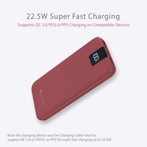Image of Beetel Volte Series PB10 10000mAh Power Bank 22.5W Fast Charging | Triple Output QC3.0, PD3.0 & PPS | Pass Through Charging | Designed for Apple iPhone, Samsung, OnePlus and All Smartphones | Wine