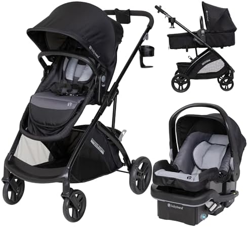 Baby Trend Passport® Switch 6-in-1 Modular Stroller Travel System with EZ-Lift™ Plus Infant Car Seat, Dash Black