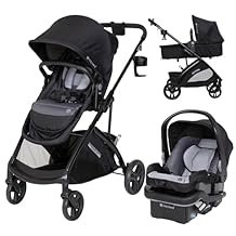 Baby Trend Passport Switch 6-in-1 Modular Stroller Travel System with EZ-LiftTM Plus Infant Car Seat, Dash Black