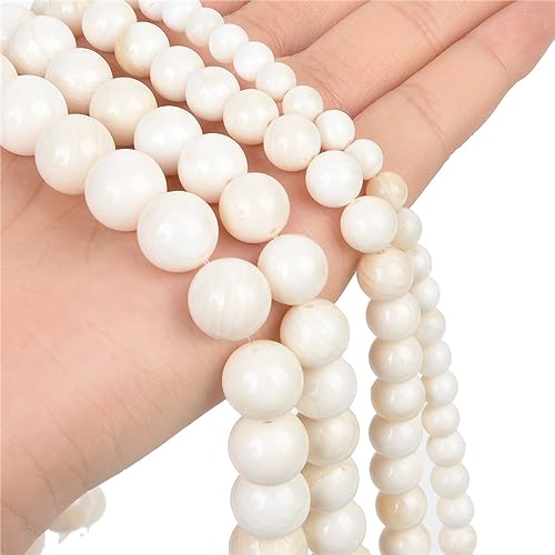 Perles en pierre naturelle Hamthuit rondes et blanches pour fabriquer un cadeau unique