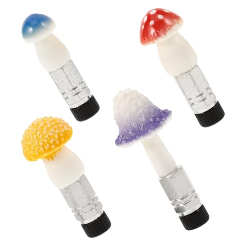 Wakauto 4pcs Metal Mushroom Valve Stem Caps para Bicicletas, Autos y Motocicletas - Tapas Decorativas de Válvula de Aire Compatibles con Presta - Fácil Instalación miniatura 1