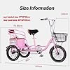 Tandem tricycle with back seat,16inch cruiser trike,3 wheels bicycle,mobility rickshaw tricycle for shopping and travel,front and rear brakes #4