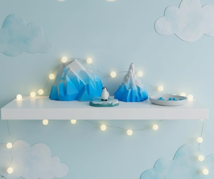 Image of Kai Dream Miniature Diorama Iceberg Resin Sculpture,Mini Ski Figurines | Decor for Home, Office, Miniature Model Building, Winter Wonderland Themed Display, Collectible Figurine