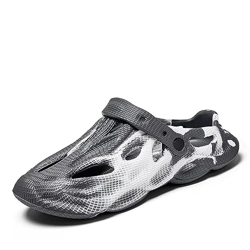 Jakcuz Mens' Sandals Slip-on Athletic Outdoor Hiking Closed Toe Slides Quick Dry Lightweight Beach Shoes with Back Strap