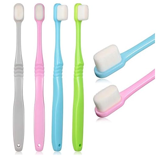 Boao 4 Pcs Micro Nano Manual Toothbrush Extra Soft with 20,000 Bristles