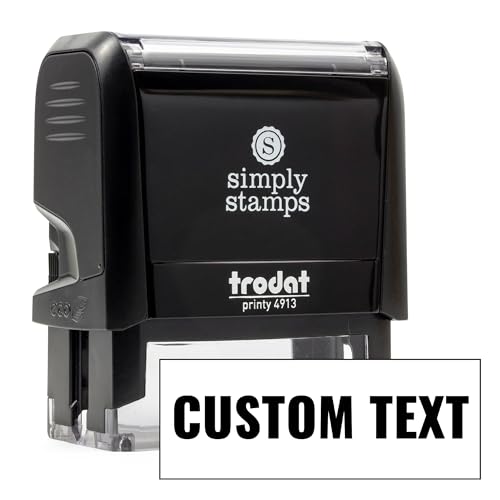 Custom Text Office Stamp | 4 Different Sizes | 20 Designs | Multiple Color Options | Up to 3 Lines...