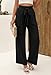 Angerella Womens Wide Leg Pants Casual High Waist Flowy Adjustable Knot Loose Trousers Formal Business Work Pants with Pockets,Black L