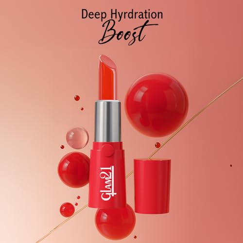 Image of Glam21 High Definition Lipstick | Lightweight & Ultra-Moisturizing Lip Color | Gel-Based Creamy Formula | Smooth Application & Vibrant Finish | Long-Lasting |3.6gm Each, Flame Red & Pink -Pack Of 2