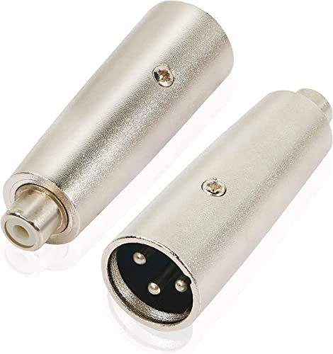 CABLEPELADO Adattatore XLR Mono 3 Pin Maschio - RCA Femmina | Adattatore XLR a RCA | Adatto per mixer, microfoni, amplificatori, equalizzatore, tastiere, chitarre, pianoforte elettrico, ecc | 1 pezzo