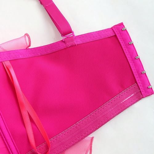 Corset en gaze à grande fleur avec baleines : top d'été élégant taille XL