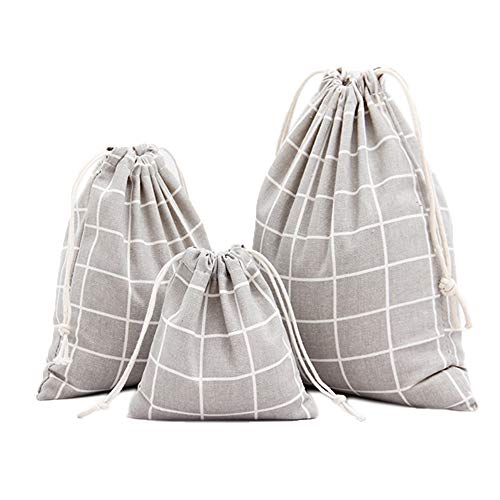 Perfectii Sacs De Rangement Réutilisable 3 Pcs, Toile De Jute Produits Sacs Domestiques Organisateur De Courses Sac Aliments Stockage Mariage Bricolage