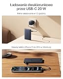 Baseus Picogo AM31 MagSafe Powerbank, Ultra Slim 20 W, szybkie ładowanie, magnetyczny powerbank, bezprzewodowa, zewnętrzna bateria z kablem USB C, przenośna ładowarka, do iPhone 17/16/15/14/13, szary