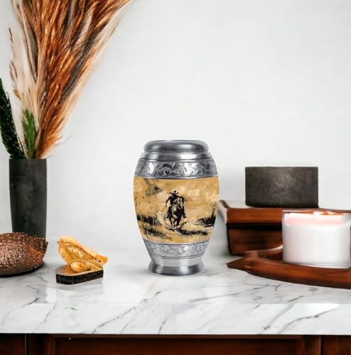 Image of Cowboy Urn - Small Keepsake for Human Ashes - Cremation Holder for Women (3 Inch, Pack of 2)