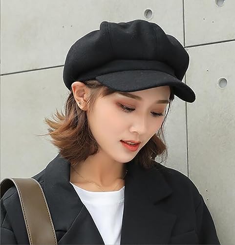 Niction N-MZ04-BLACK Newsboy Hats For Women, Women Newsboy Hat Trucker Hat Beret Newsboy Caps Retro Fashion Winter Hats thumb #1