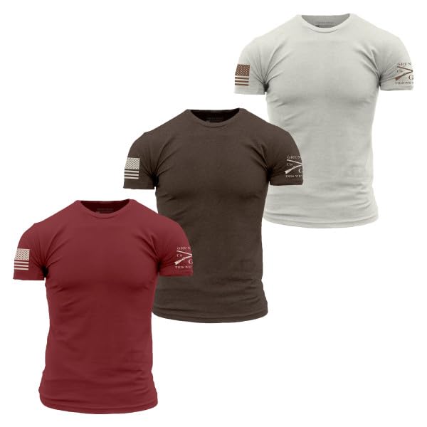 Image of Grunt Style Basic Crew Pack - USA, American Graphic Tee, Patriotic, Everyday, T-Shirts for Men Pack