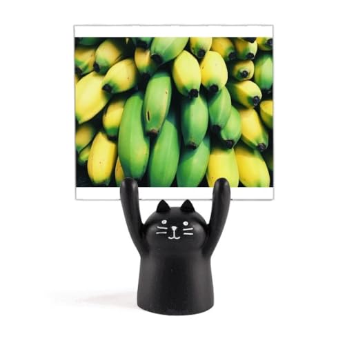 Support photo banane jaune chat noir pour décoration de maison unique