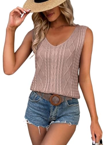 iSpchen,Camiseta de Tirantes de Seda Fresca Detalle de Ganchillo Elegante para Mujer,Rosa L