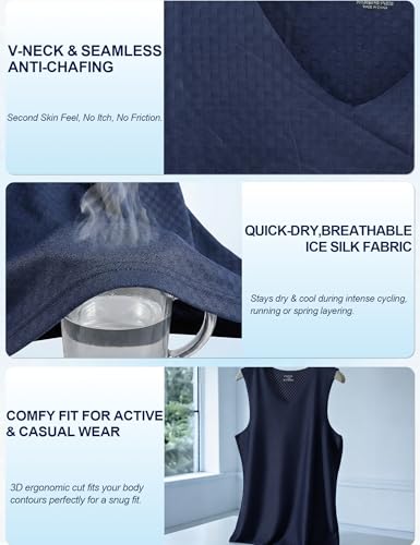 Image of Venzina Men's Cooling Sleeveless Shirt - Quick Dry Athletic Vestfor Cycling & Gym, Breathable Casual Tank Top with SeamlessFit | All-Day Comfort for Workout and Lounge