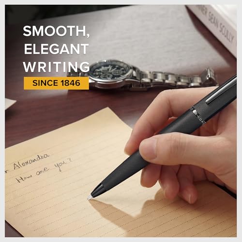 Image of Cross ATX Luxury Brushed Black Ballpoint Pen with Modern Metal Finish - Medium Point, Smooth Writing, Presented in Premium Gift Box