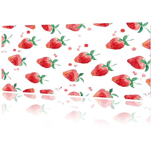 Tapis de souris kawaii grand format fraise pour un bureau d'étudiante joyeux et coloré