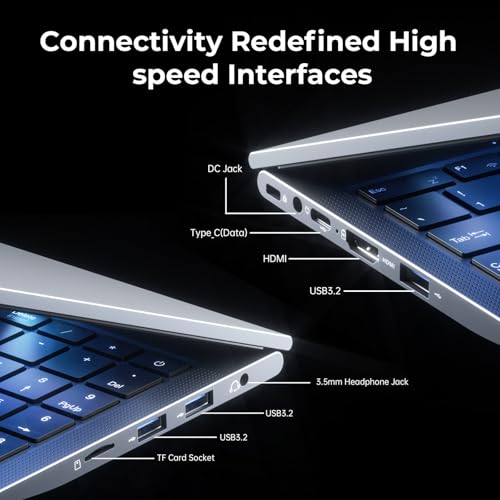 15.6" FHD Laptop, A-MD Ryzen 4300U Processor (Up to 3.7 GHz), 16GB DDR4 RAM, 512GB SSD, WiFi 5, Bluetooth 5.0, 5000mAh Battery - Ideal for Office and Studies - Afbeelding 8