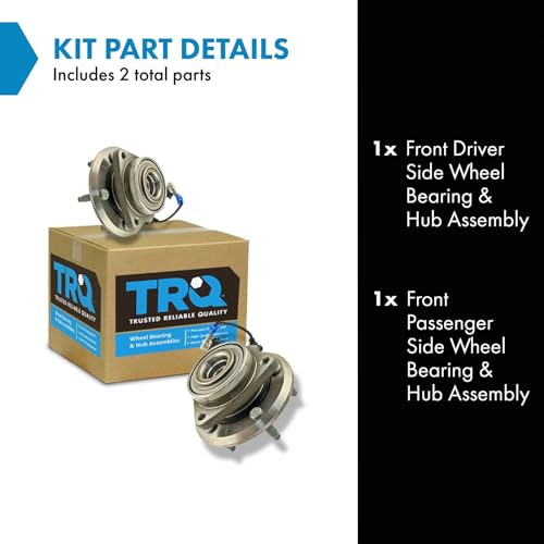 Image of TRQ Front Left and Right Wheel Bearing and Hub Assembly Set 2 Piece Compatible with 07-09 Chevrolet Equinox 12-15 Captiva Sport 07-09 Pontiac Torrent 08-10 Saturn Vue 07-09 Suzuki XL-7