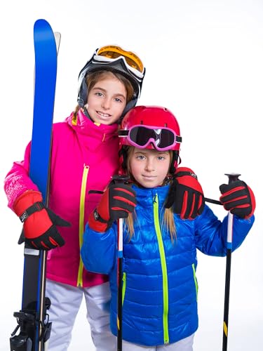 Image of Geyoga Kids Waterproof Winter Snow Ski Gloves for Boy Girl Outdoor Warm Thickening Snowboard Gloves
