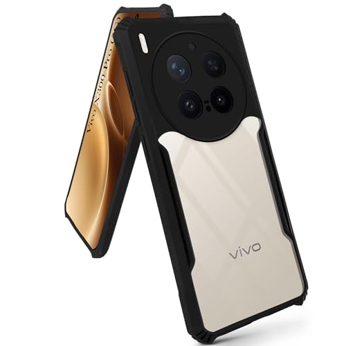 Image of Jkobi Hybrid Back Cover Case for Vivo X300 Pro (Shockproof with Polycarbonate Clear Panel | Professional Black)