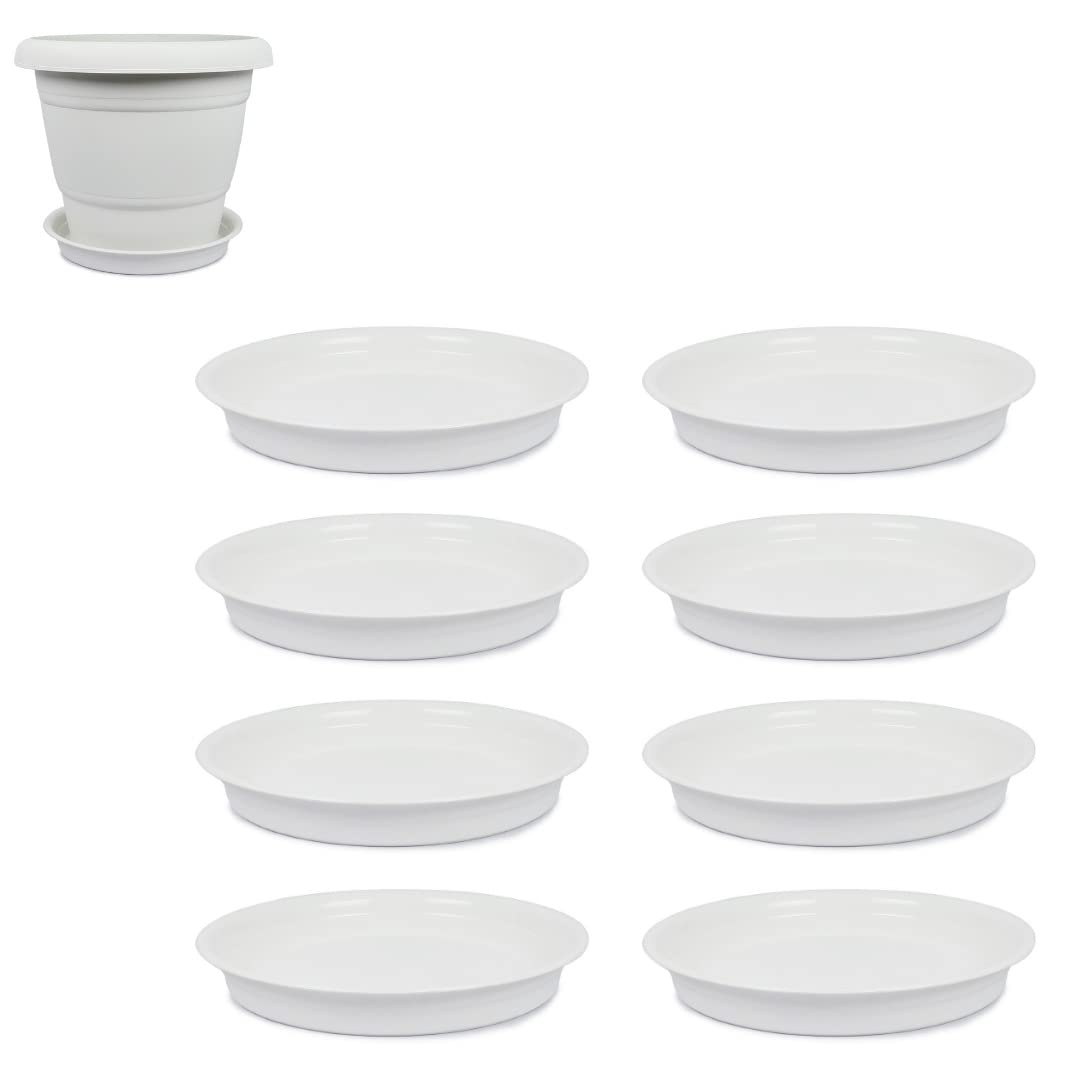 SPYLARKS™ Good Duty Planter Gamla Bottom Plate/Tray/Saucer Base Plate/Drip Tray for Flower Pots-White (12inch) (Pack of 8) (B0B127BD9V) Amazon Price History, Amazon Price Tracker
