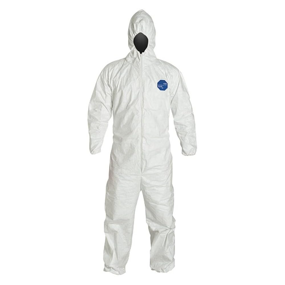 Tyvek 400 TY127S Disposable Protective Coverall with Respirator-Fit Hood and Elastic Cuff, White