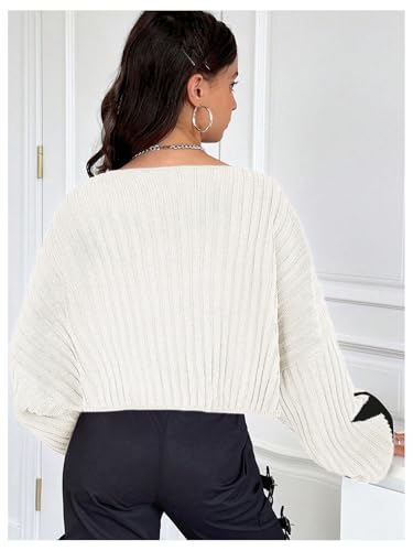 GORGLITTER Girl's Long Sleeve Fall Cropped Cardigan Trendy Shrugs Bolero Star Printed Open Front Knit Cardigan Sweater2