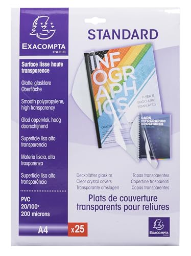 EXACOMPTA Boite de 25 plats pour relier en PVC 20100ième A4 Translucide - vue 2