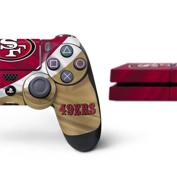 Skinit Decal Gaming Skin Compatible with PS4 Console and Controller Bundle - Officially Licensed NFL San Francisco 49ers Design