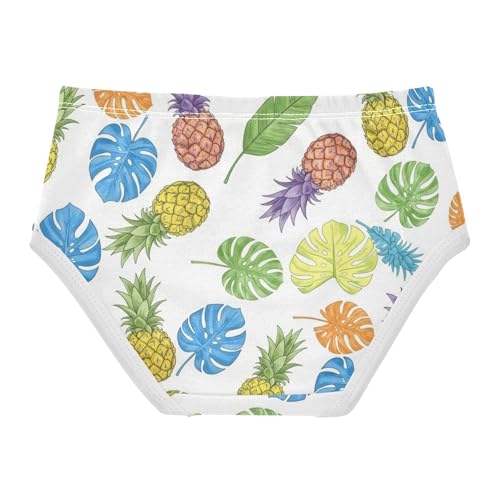 Colorful Pineapple Leaves White Girls Underwear Toddler 2t Cotton Cute Panties Girl Animal Briefs Undies Kids2