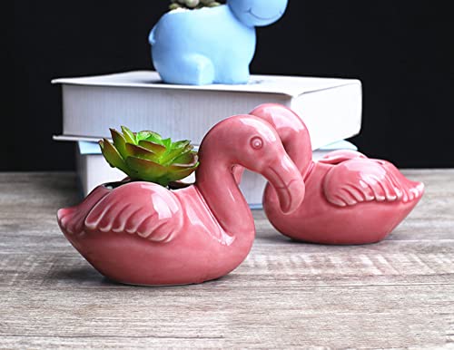Youfui Cute Animal Succulent Planter Flower Pot Decor For Home Office Desk (Flamingos) #TOP2