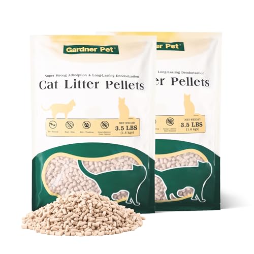 Gardner Pet Cat Litter Pellets Work in Double-Layer Litter Boxes, Natural Mineral Formula with Odor Control, Low Dust & Low Tracking, Non-Clumping Cat Litter, Lightweight & Safe (3.5LBS*2)