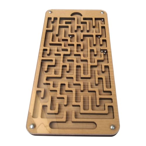 Image of Wooden Labyrinth Ball Maze Game | Phone Shape Maze, 6 Balls | 16 x 8 cm(Small) | Screen-Free Indoor Game | Cognitive & Motor Skill Development | Age 5 Years+
