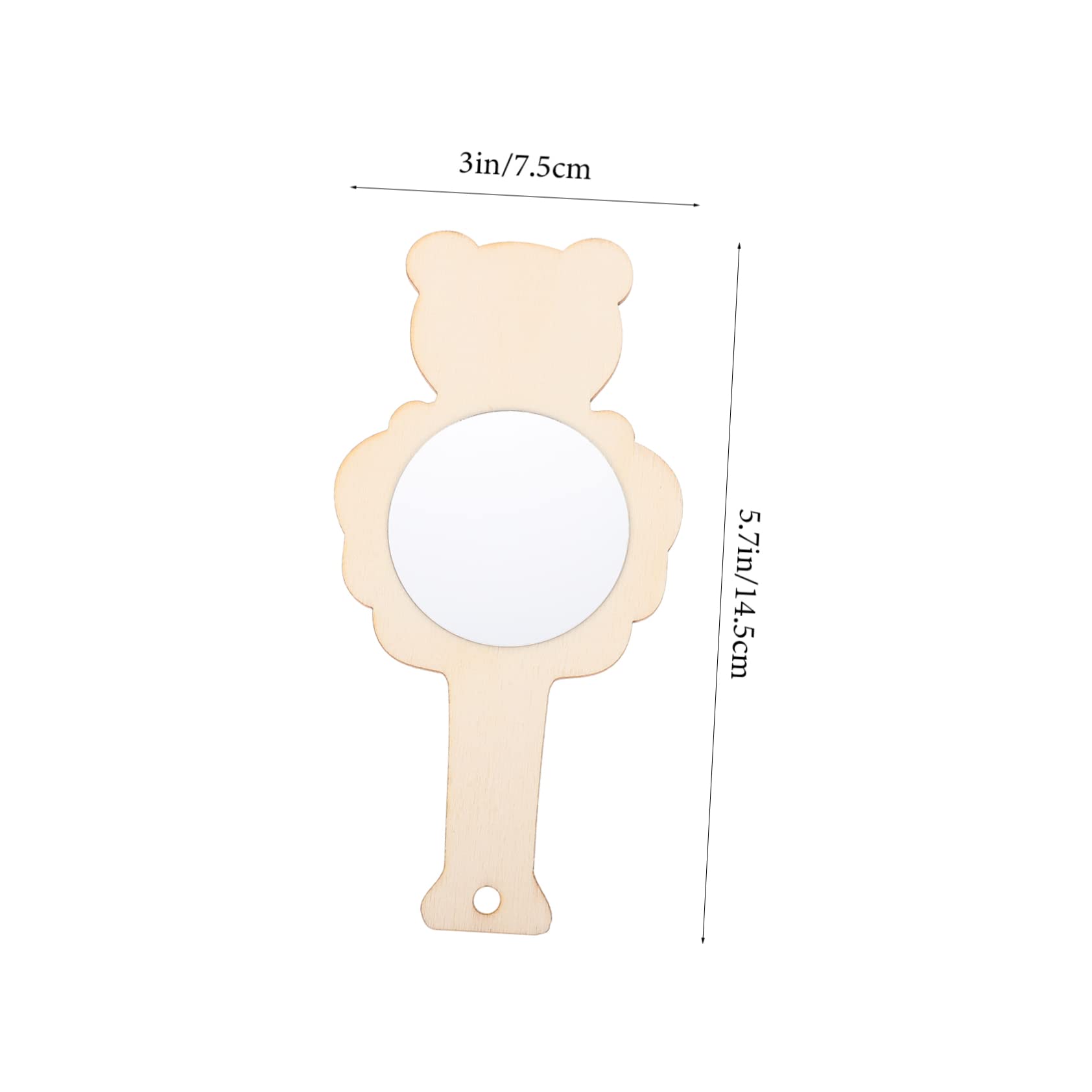 VICASKY DIY Printing Wood Mirror Toys 10pcs Children's Creative Makeup Mirror Accessories