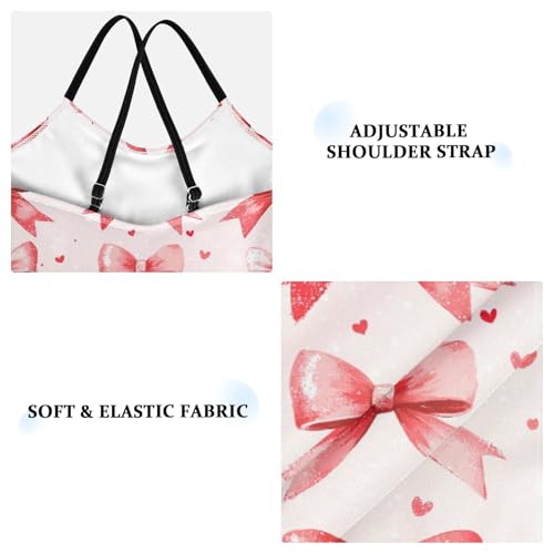 Pigsaly Girls One Piece Swimsuits Coquette Ribbon Bow Watercolor Kids Cross Back Swimwear Beach Sport Bathing Suit 3T3