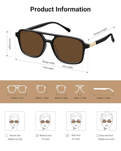 Image of GRFISIA Retro Aviator Sunglasses for Women Men Trendy Rectangle Womens Mens Sun Glasses Shades for Driving Vacation UV400