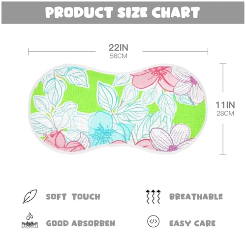 Baby Burp Cloths, Soft Absorbent Burping Cloths for Babies, Cotton Milk Spit Up Rags, Large Size for Newborns, Baby Boys and Girls (Delicate Line Florals)4