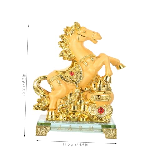 Statue de cheval en résine or idée cadeau déco bureau et maison unique